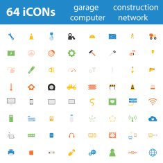 64 Quality design modern vector illustration icons set N3