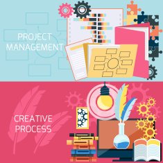 Flat design of project management N2
