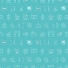 movie line icon pattern set