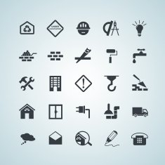 Flat building icons N2