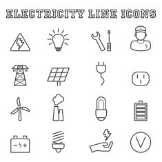 electricity line icons