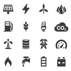 Energy and Industry Silhouette icons