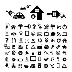 home key and car symbol