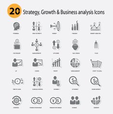 Strategy Growth & Business analysis Icons
