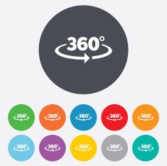 Angle 360 Degrees Sign Icon Geometry Math Symbol N2