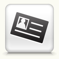 White Square Button with ID Card Icon