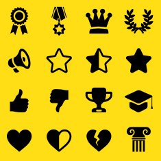 Awards Yellow Silhouette icons