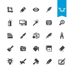 Design Studio related vector icons