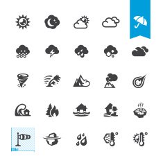 Weather and Natural Disaster vector icons