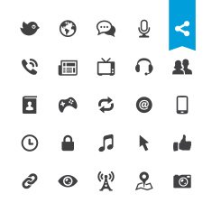 Communication and media vector icons