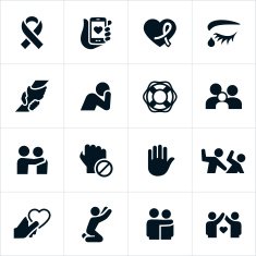Domestic Violence and Abuse Awareness Icons