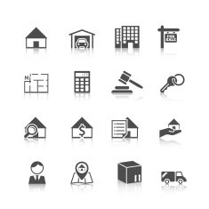 Real estate icons black
