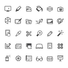 Design Art and Craft icons - Linear style