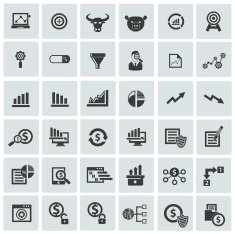 Finance and analysis icons vector