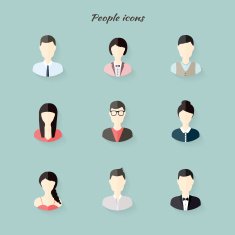 People icons in flat modern style Vector illustration N2