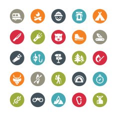Outdoors and Camping icons Ringico series