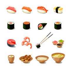 Asia Food Icon Set