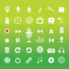 music button icon set
