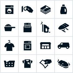 Black Laundromat Icons