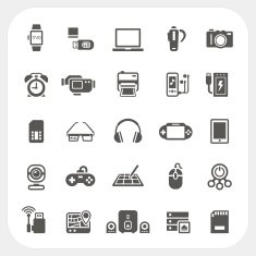Electronic and gadget icons set