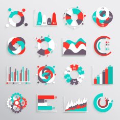 Set of infographics charts and diagrams for your design