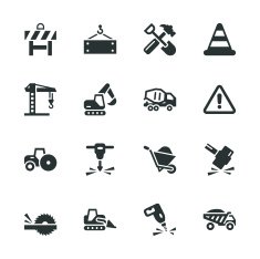 Construction Silhouette Icons