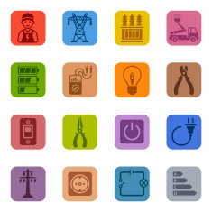 Colorful Electricity Icon Set