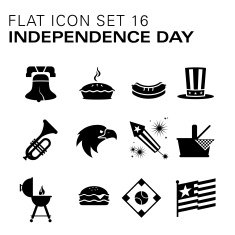 Flat icons 16 - Independence Day Summer