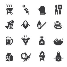 Barbecue Grill Silhouette icons