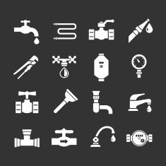 Set icons of plumbing
