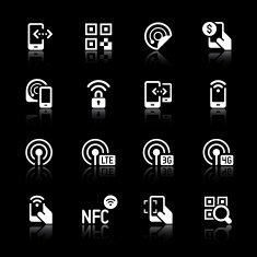 Wireless data and payment icons