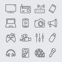 Media devices line icon