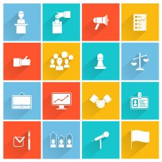 Elections icons white set N2