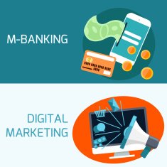 Concept of mobile banking digital marketing