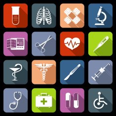 Medical icons flat