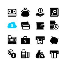 Web icon set - money cash card