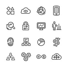 Big Data Icons - Line Series