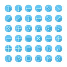 Vector thin icons set for web and mobile Line arrows