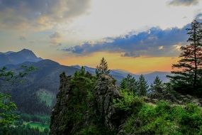 Panorama of the picturesque Tatras in Poland