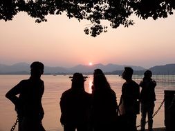 landscape of human silhouettes in China