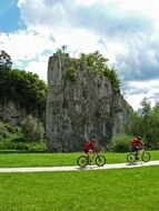 summer biking in rock landscape