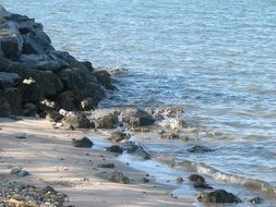 rocky sea beach, nobody
