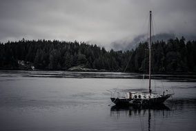 boat on a lake in canada