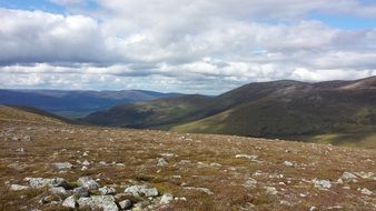 highlands with fields in scotland