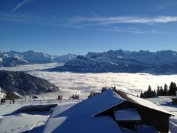 unusually beautiful wintry mountains landscape