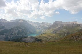 blue lake mountains landscape