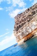 landscape of beautiful rocks in the blue lagoon