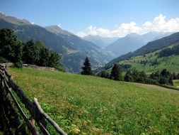 Alpine mountains and meadow
