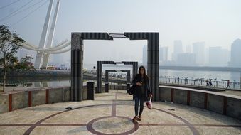 the urban landscape with bridge and river