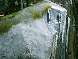 icicles on rock